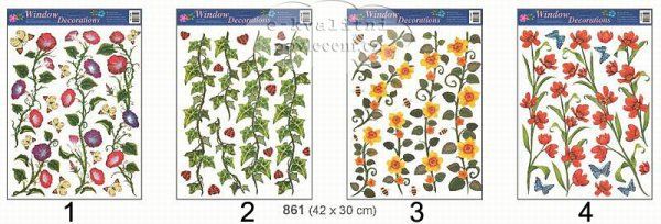 Okenní folie 42x30cm květy > varianta 3 > 42x30cm