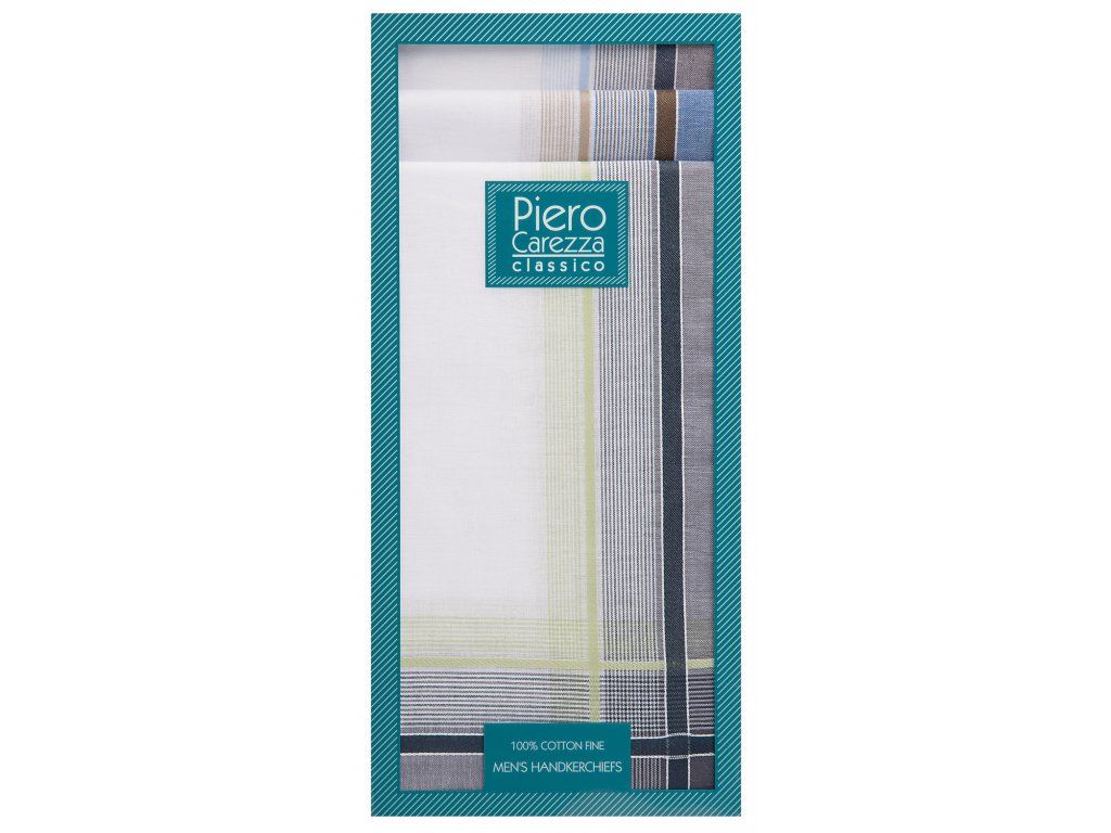 Pánské kapesníky Piero Carezza Classic WC světlý proužek MILETA