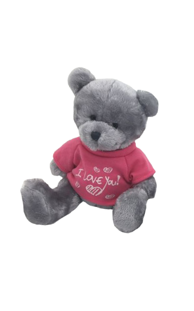 Dětský plyšák Medvídek Šerý- růžové tričko- 18,5 cm
