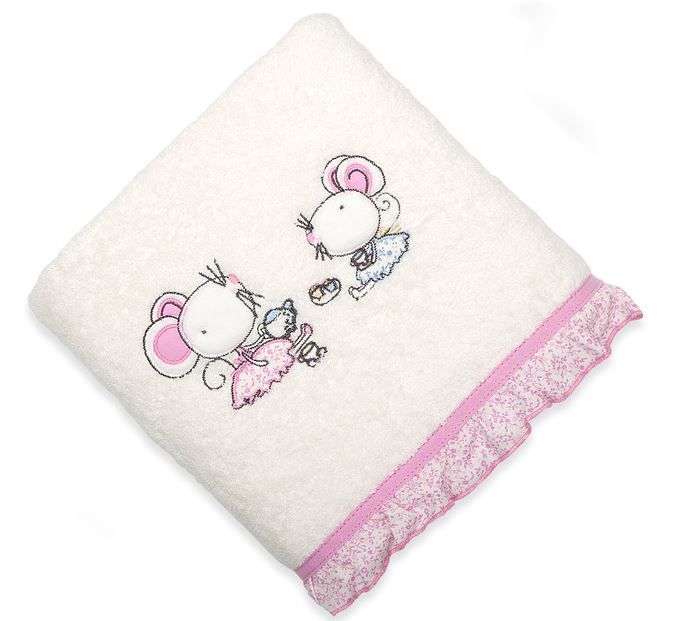Dětský ručník 50x90 BABY 1 myška krém/růžový