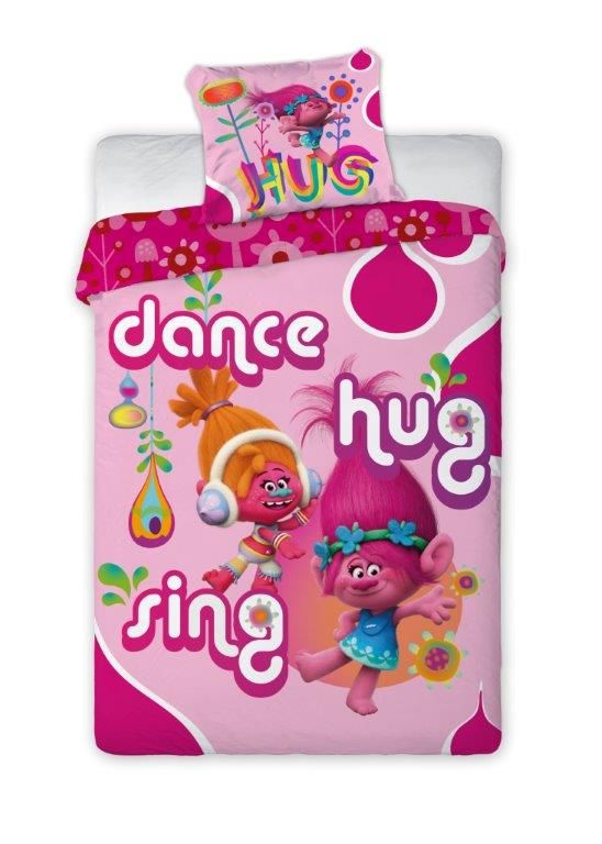 Povlečení 140x200+70x90 - TROLL dance hug sing 009