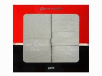 3 - dílná luxusní sada ručníků v krabici - PIERRE CARDIN - sv. šedá