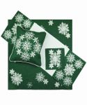 Vánoční povlak na polštářek  č.15974 vločky - zelené 40x40